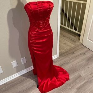 Portia & Scarlett Red Satin Slit
